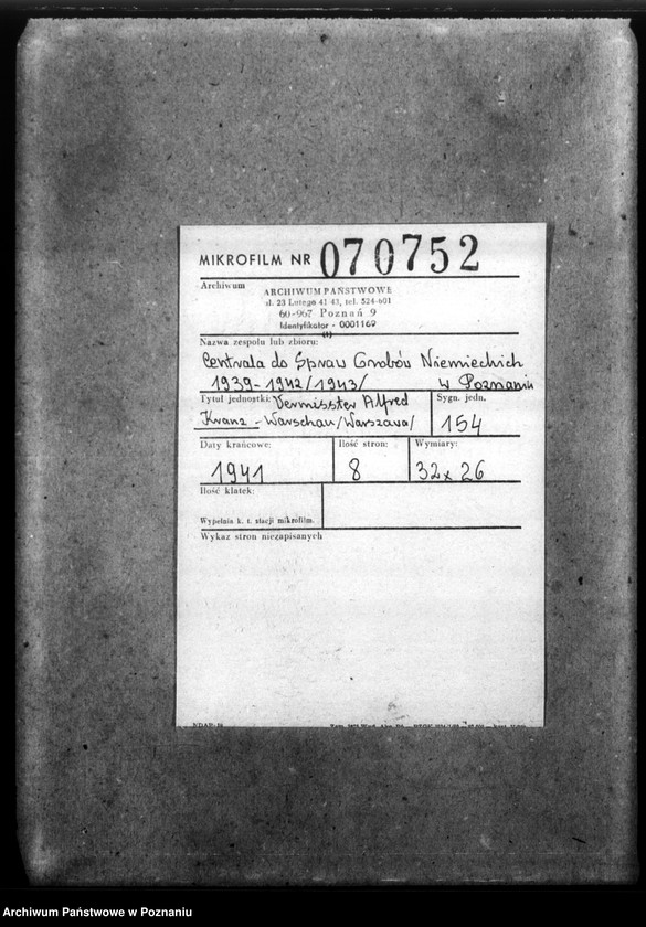 Obraz 2 z jednostki "Vermisste Alfred Kranz - Warschau (Warszawa)"