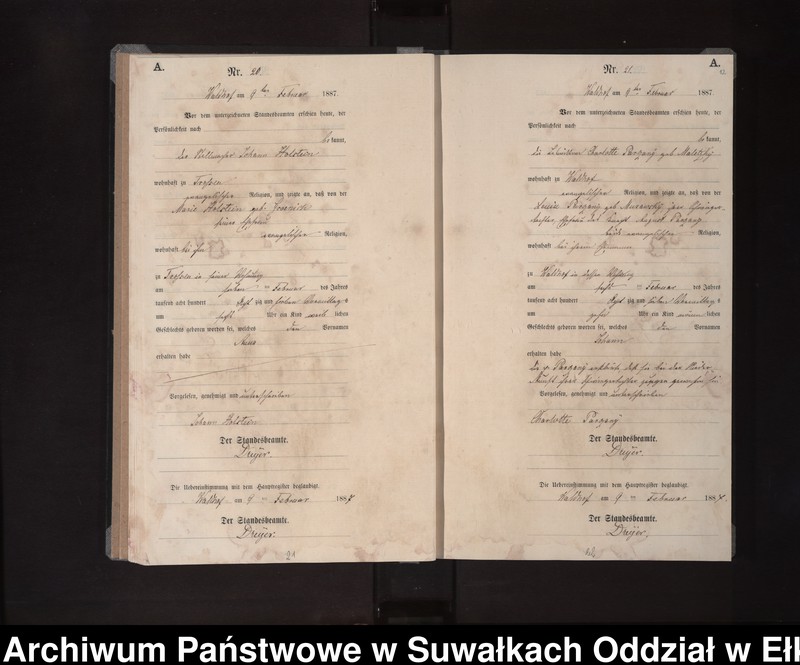 image.from.unit.number "Geburts-Neben-Register des Königlichen Preussischen Standes-Amtes Orlen Kreis Loetzen"