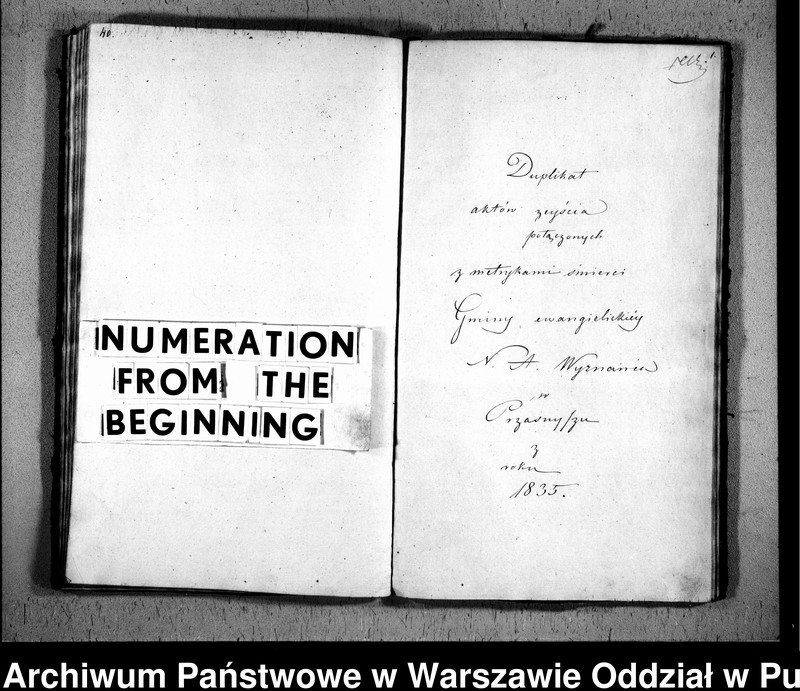 Obraz z zespołu "Akta stanu cywilnego Parafii Ewangelicko-Augsburskiej w Przasnyszu"