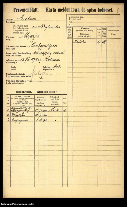 image.from.unit.number "[Spis ludności Łodzi] Gutmanowicz - Gzowski"