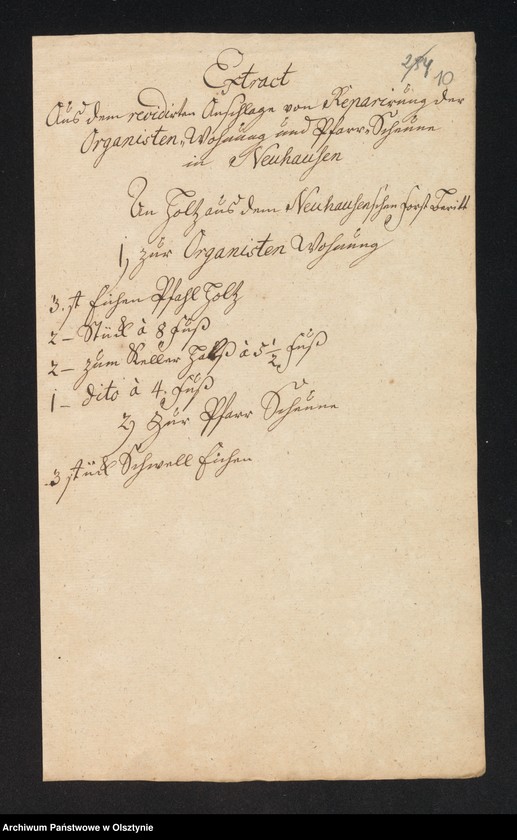 image.from.unit.number "Reparation der Organisten Wohnung auch Pfarr Scheune in Neuhausen [Romnowo]"