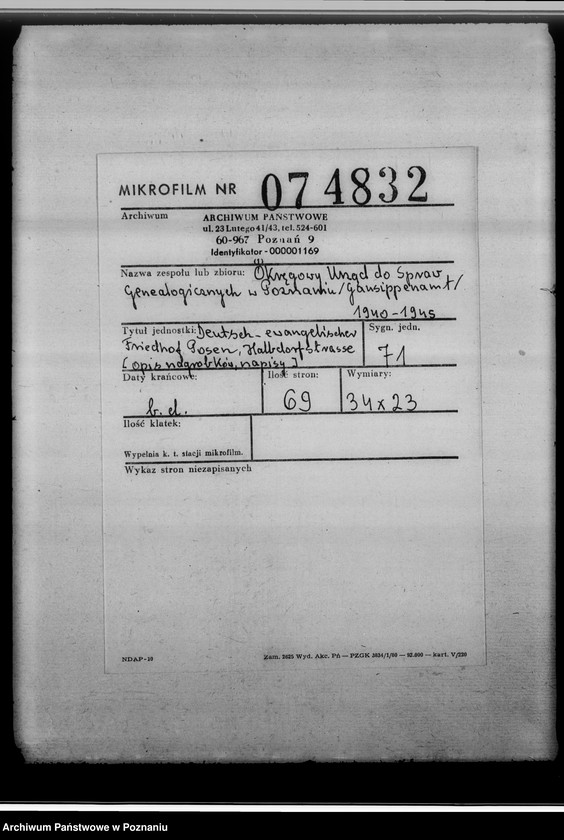 Obraz 2 z jednostki "Deutsch-evangelischer Friedhof Posen, Halbdorfstrasse [opis nagrobków, napisy]"