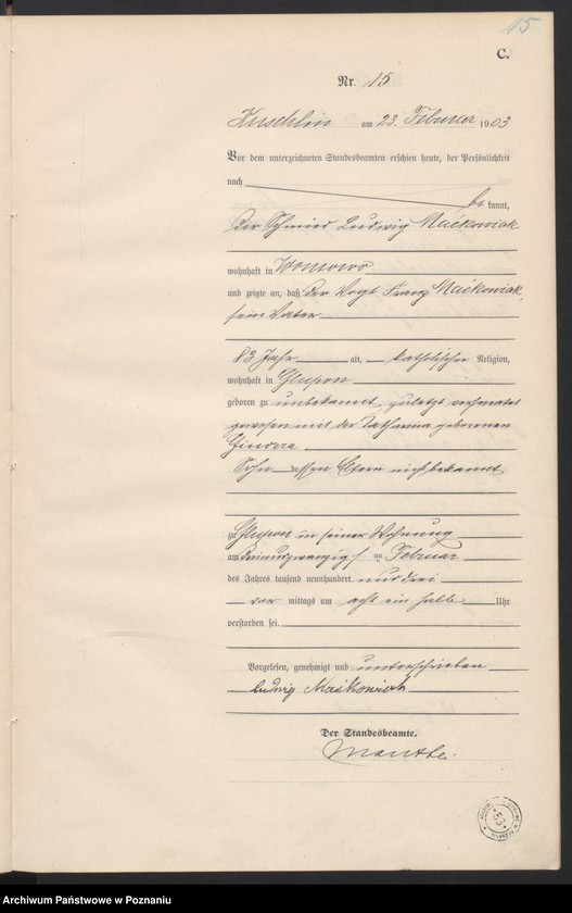 Obraz 18 z jednostki "Sterbe-Haupt-Register"