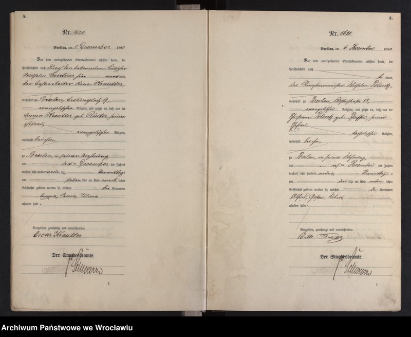 image.from.unit.number "Geburts-Haupt-Register Breslau II 1890 Band 15"