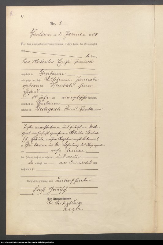 Obraz 4 z jednostki "Sterbe - Haupt - Register"