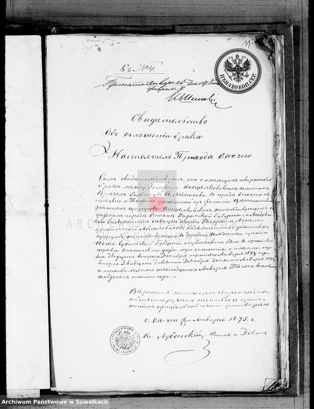 image.from.unit.number "Dokmenta Brakosočetavšichsja Vejsiejskogo Rimsko-Katoličeskogo Prichoda s 1875 goda"
