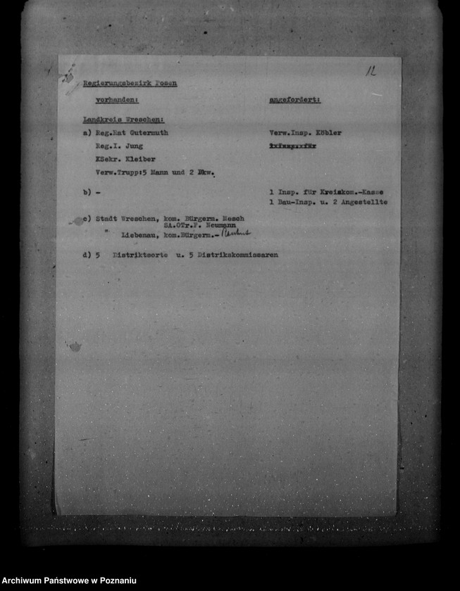 Obraz 16 z jednostki "Personal. Regierung und Landratsämter Posen"
