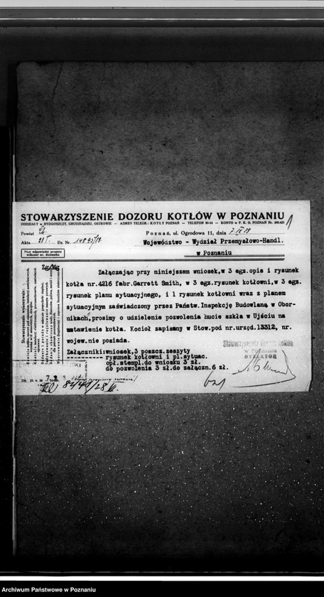 Obraz 5 z jednostki "Huta Szkła Ujście pow. chodzieski kocioł nr fabryczny 4216 kocioł nr woj. 6210"