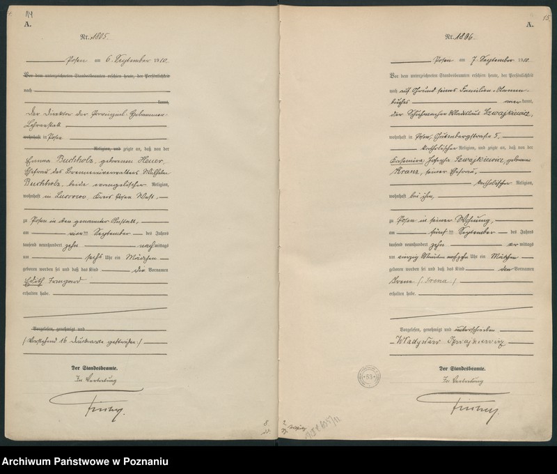 Obraz 10 z jednostki "Księga miejscowa urodzeń tom IV [Rejestr główny urodzeń]"