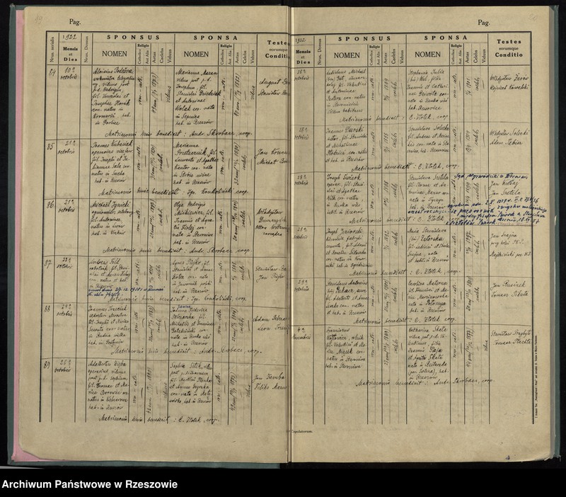 image.from.unit.number "Księga małżeństw Parafia Rzymskokatolicka Rzeszów oraz Pobitno, Staroniwa, Wilkowyja, Załęże, Zwięczyca"