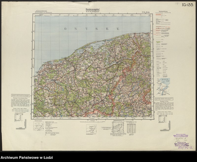 Obraz 2 z jednostki "Übersichtskarte von Mitteleuropa P 55 Stolp"