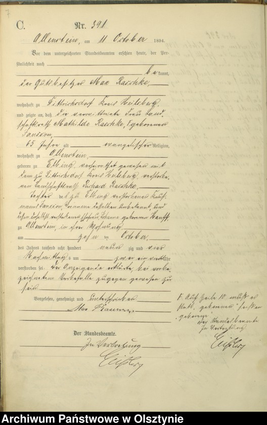 image.from.unit.number "Sterbe-Haupt-Register Tom II,Nr 386 - 494"