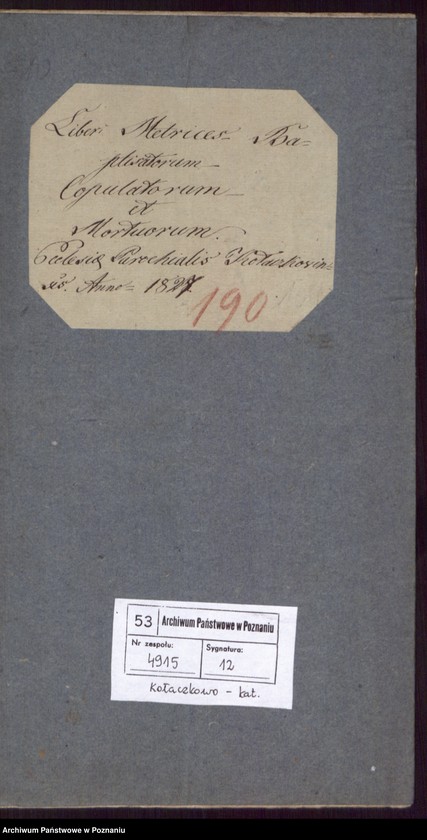 Obraz 2 z jednostki "Liber Metrices Baptisatorum, Copulatorum et Mortuorum."
