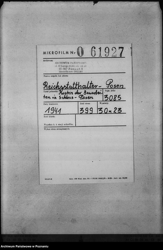 Obraz 2 z jednostki "Kosten der Bauarbeiten im Schloss - Posen"