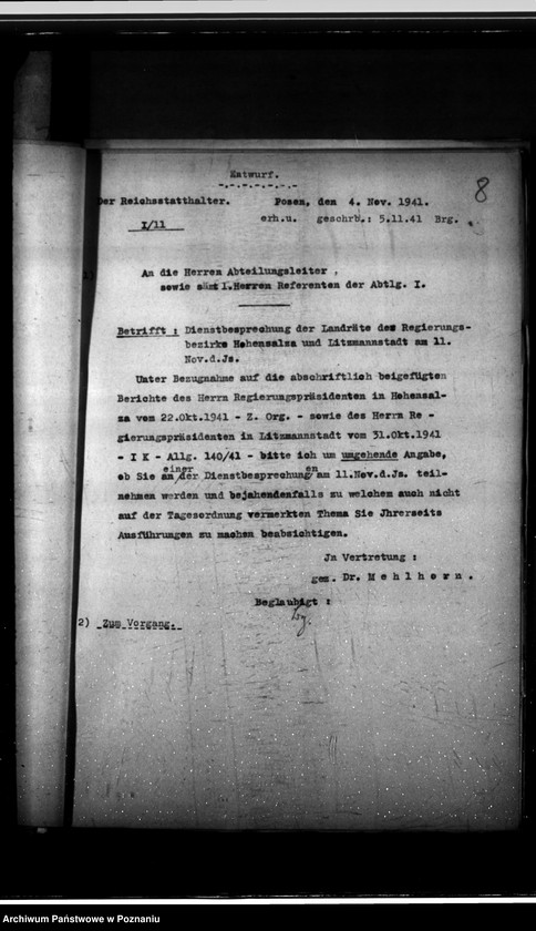 Obraz 12 z jednostki "Konferencje z landratami - korespondencja, porządki obrad"