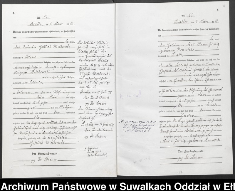 image.from.unit.number "[Geburts-Haupt-Register des Königlichen Preussischen Standes-Amtes Bialla Kreis Johannisburg]"