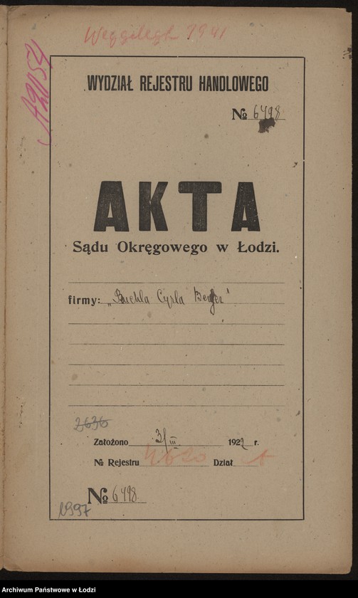 Obraz 2 z jednostki "Ruchla Cyrla Berger- wyrób konfekcji damskiej"