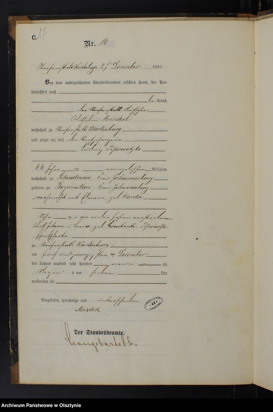 image.from.unit.number "Sterbe-Haupt-Register Nr 1 - 16"