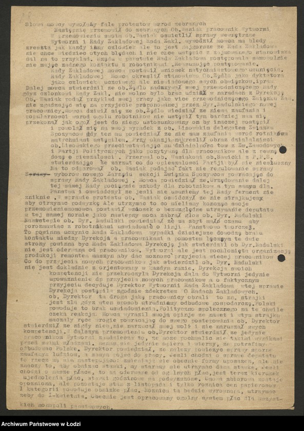 Obraz 19 z jednostki "Sprawozdania ze strajków według zakładów"