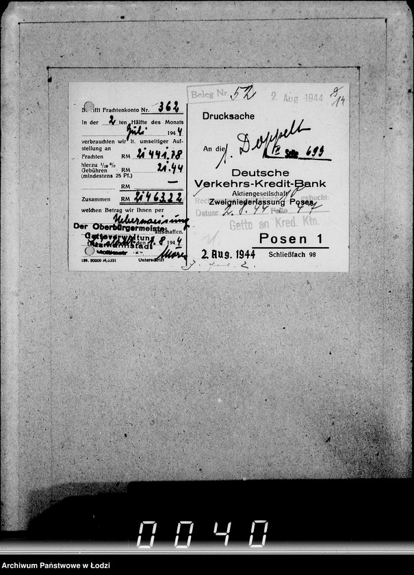Obraz 18 z jednostki "Deutsche Verkehrs Kredit-Bank Posen."