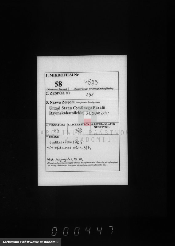 image.from.unit.number "[Duplikat akt urodzonych, zaślubionych i zmarłych parafii Głowaczów za 1904 r.]"