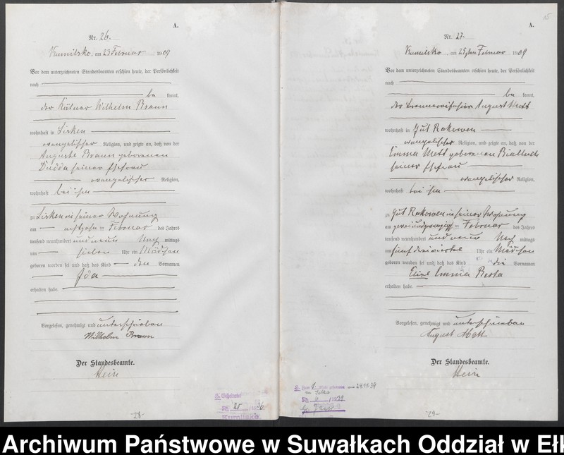 image.from.unit.number "[Geburts-Haupt-Register des Königlichen Preussischen Standes-Amtes Kumilsko Kreis Johannisburg]"