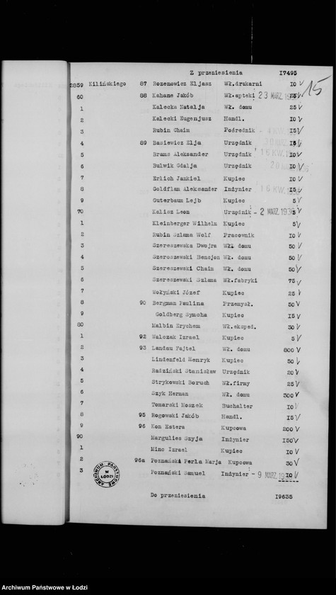 Obraz 19 z jednostki "Rejestr poborczy"