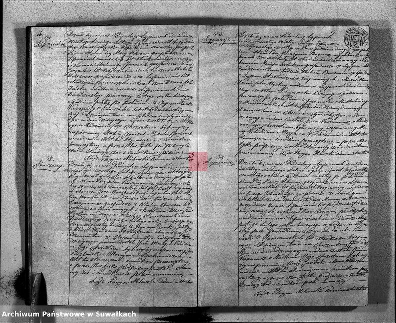 Obraz 11 z jednostki "Księga Duplikatu zawierająca w Sobie Akta Urodzonych, Zaślubionych y Umarłych z Roku 1834 Parafij Leypuńskiey"