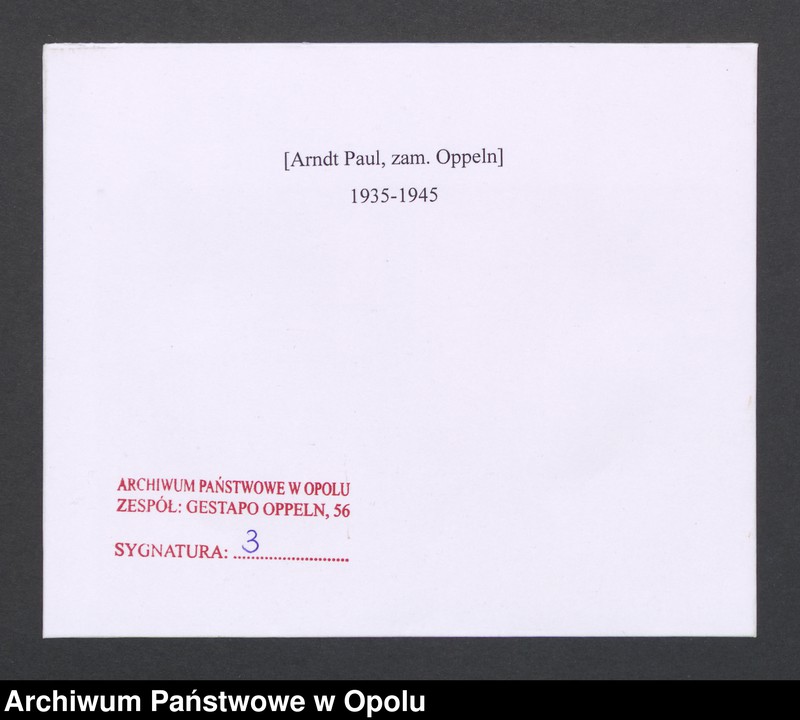 Obraz 2 z jednostki "[Arndt Paul, zam. Oppeln]"