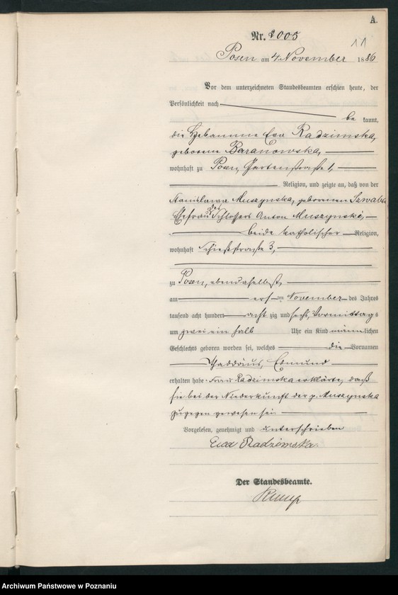 Obraz 14 z jednostki "Księga urodzeń t. V"