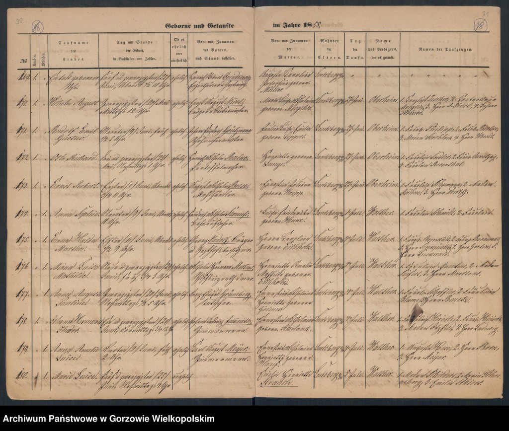 image.from.unit.number "Duplikate der Hauptkirche zu Landsberg an der Warthe (zawiera też księgę zgonów Konkordien Kirche z 1858 r.)"