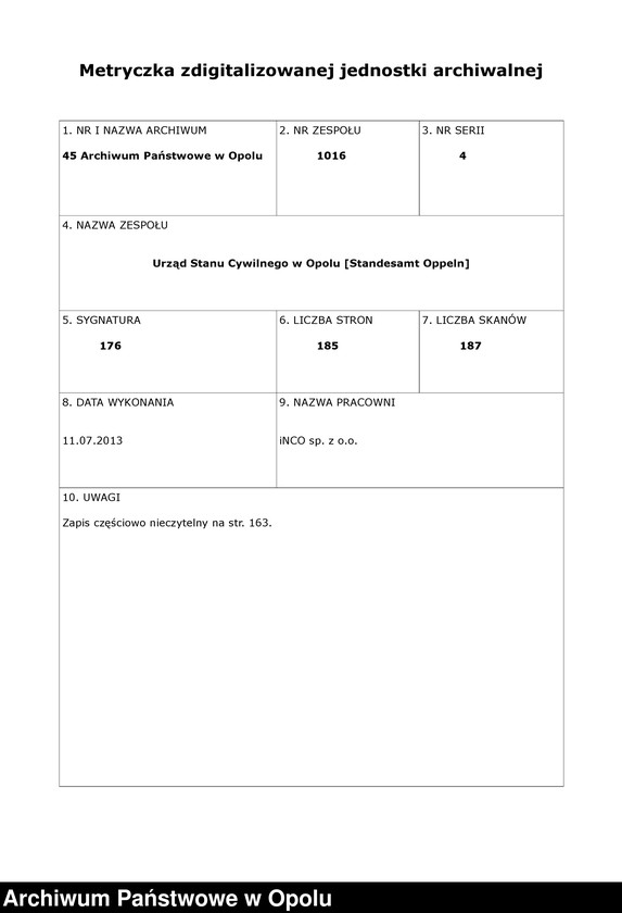 Obraz 2 z jednostki "[Skorowidz alfabetyczny do ksiag małżeństw USC Opole za lata 1881-1897]"