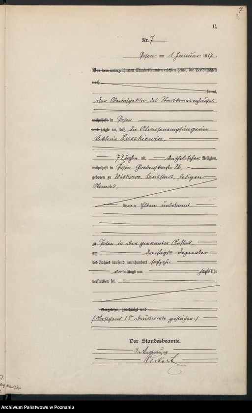 Obraz 9 z jednostki "Księga miejscowa zgonów tom I [Rejestr główny zgonów]"