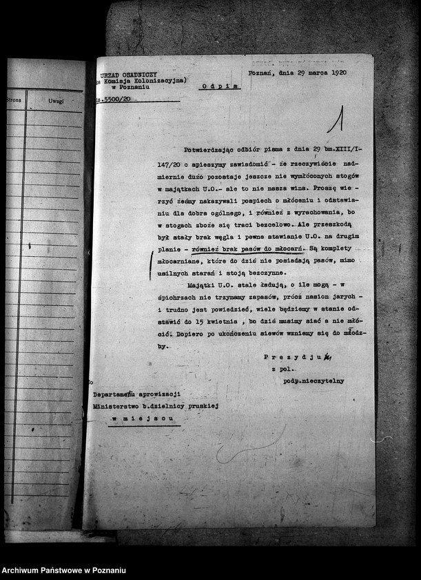 Obraz 5 z jednostki "Sprawy szczegółowo-administracyjne Pasy zapędne"