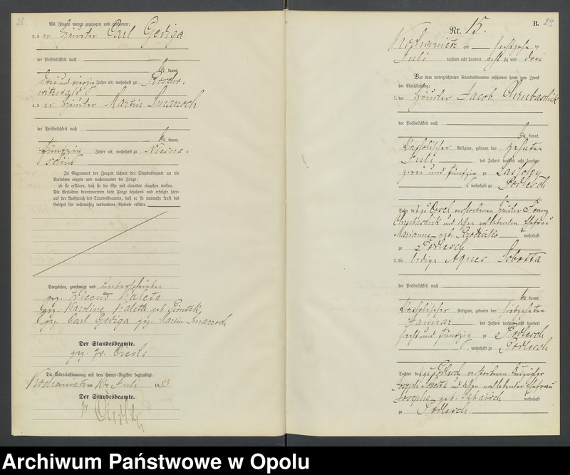 image.from.unit.number "Urząd Stanu Cywilnego Kochaniec Księga małżeństw rok 1883-85"