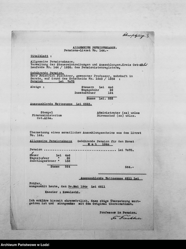 Obraz 6 z jednostki "Banken [Wykazy zagranicznych Żydów wsiedlonych do getta łódzkiego, którym należały się renty od instytucji ubezpieczeniowych oraz banków zachodnich]"