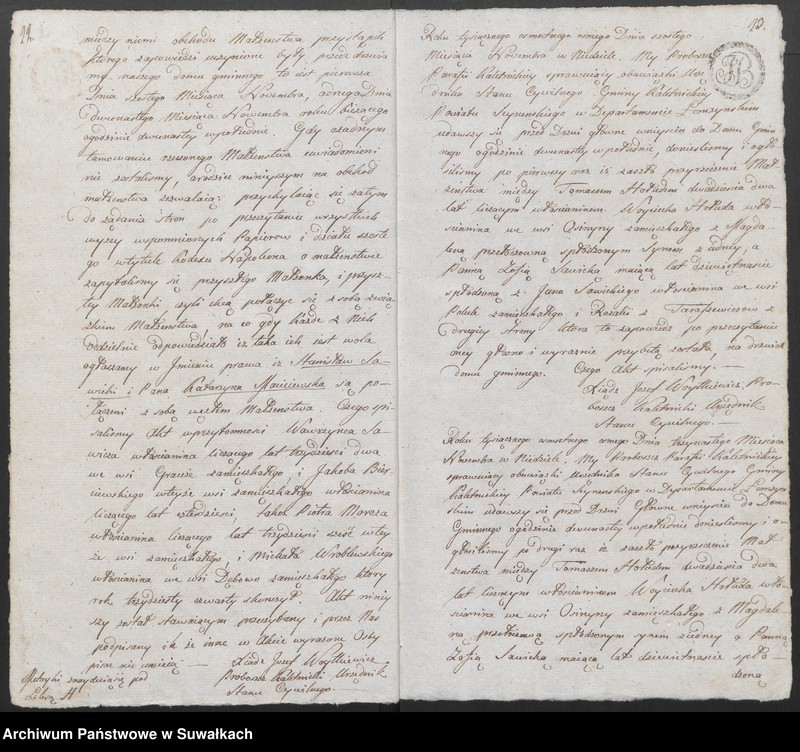 image.from.unit.number "Akta Małżeństwa Gminy Kaletnickiey z Roku 1808"