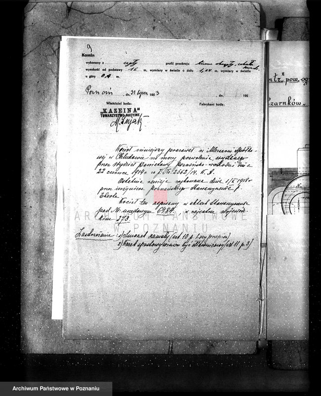 Obraz 13 z jednostki "Fabryka kazeiny w Lubaszu pow. czarnkowski własność Firma Kazeina T. A. Poznań"