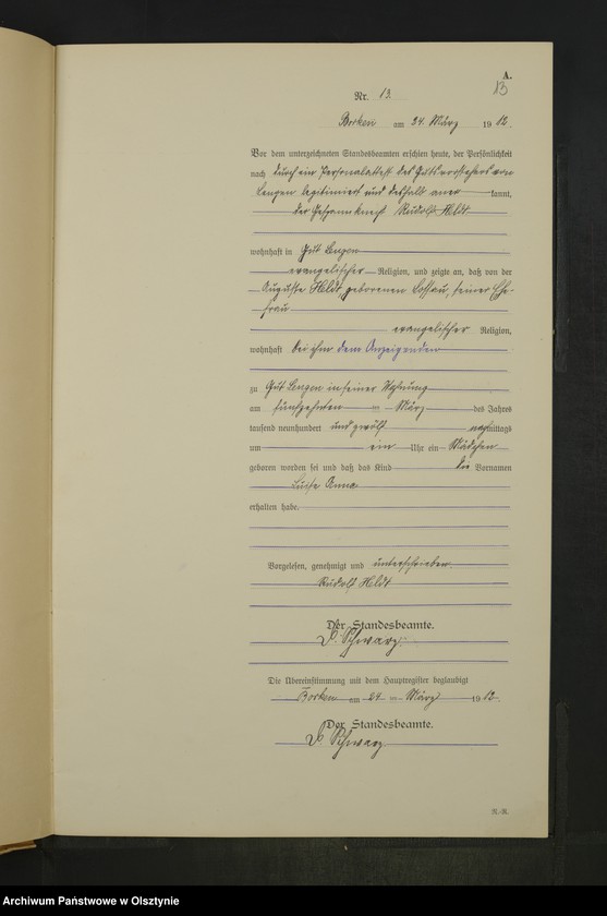 image.from.unit.number "Geburts-Neben-Register Nr 1 - 28 [Księga urodzeń wtóropis]"