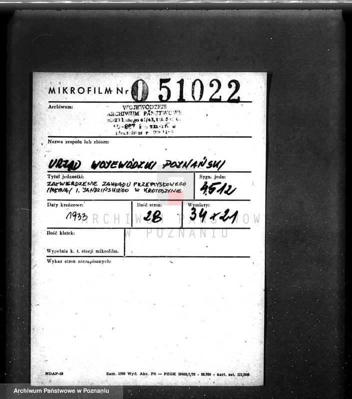 Obraz 3 z jednostki "Zatwierdzenie zakładu przemysłowego /młyna/ I. Jandzińskiego w Krotoszynie"