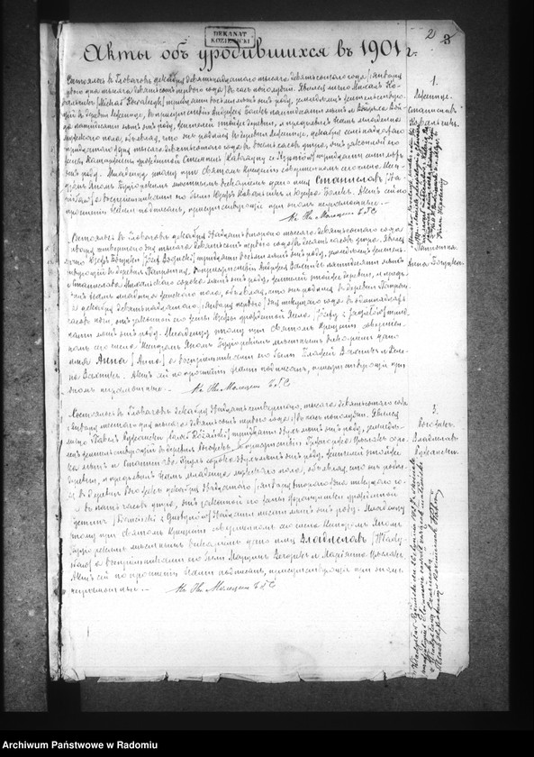 image.from.unit.number "[Duplikat akt urodzonych, zaślubionych i zmarłych parafii Głowaczów za 1901]"