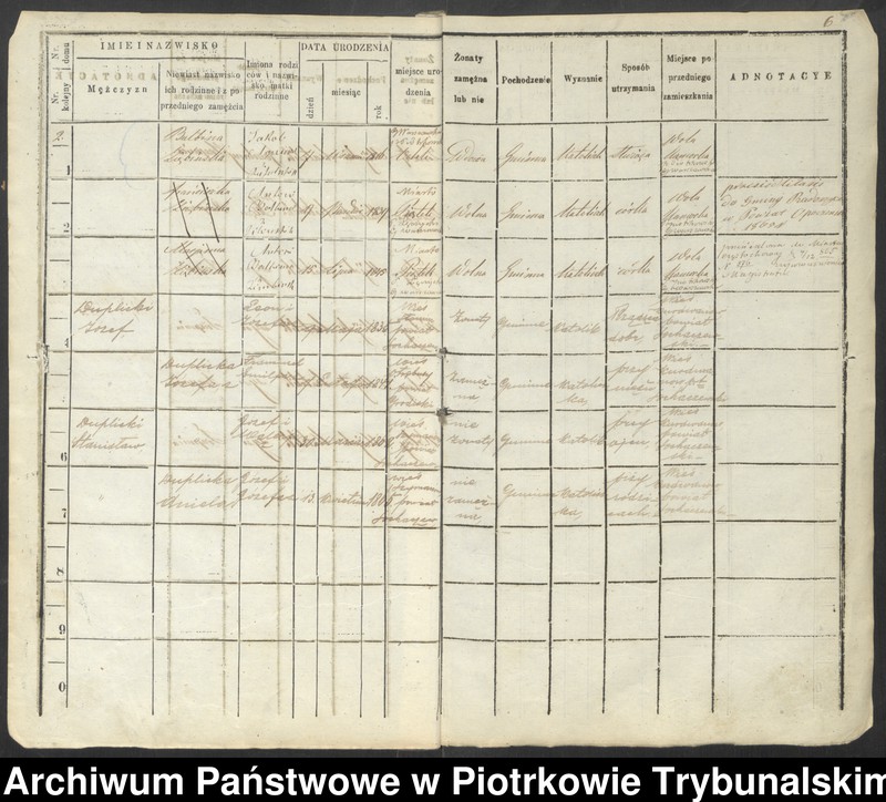 image.from.unit.number "Księga ludności stałej wsi Wola Moszczenicka, Moszczenica, Baby, Białkowice, Kosów"