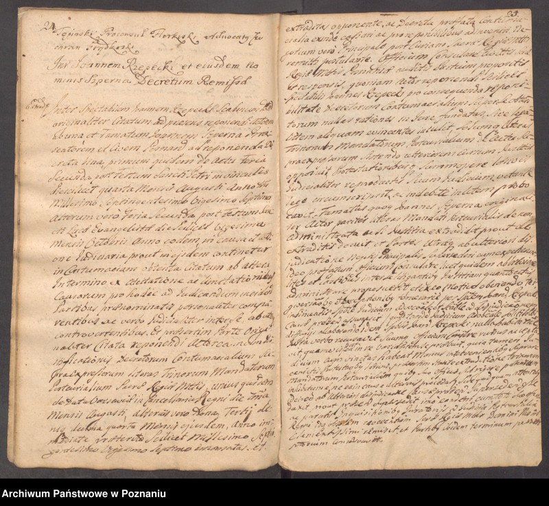 Obraz 17 z jednostki "Protocollon nobilis officii consularis civitatis SR.Mtis Posnaniae incipit ab anno 1728 sub felici regimine nobilis et spectabilis domini Michaelis Czempiński proconsulis praesidentis eiusdem civitatis ..."