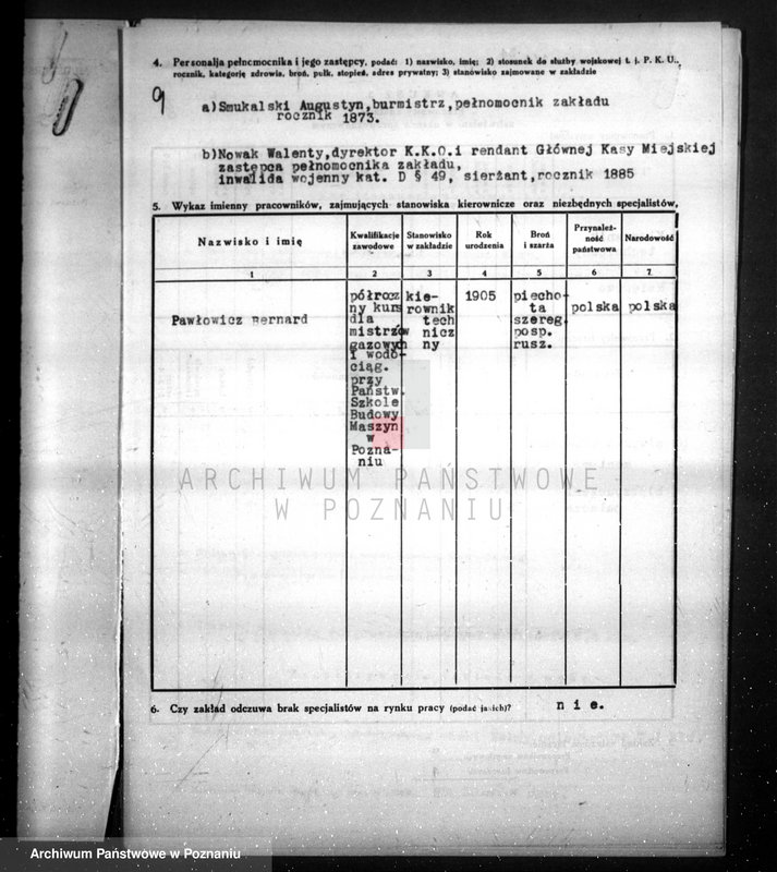 Obraz 13 z jednostki "Kwestionariusz Gazowni Miejskiej w Rogoźnie pow. obornicki"