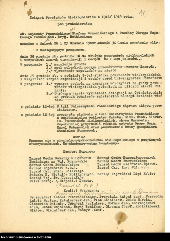 Obraz 13 z jednostki "Obchody roczne Powstania Wielkopolskiego 1918/19 r."