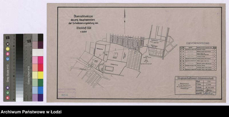 Obraz 1 z jednostki "Übersichtsskizze des proj. Hauptsammlers der Entwässerungsleitung von Stockhof - Süd"
