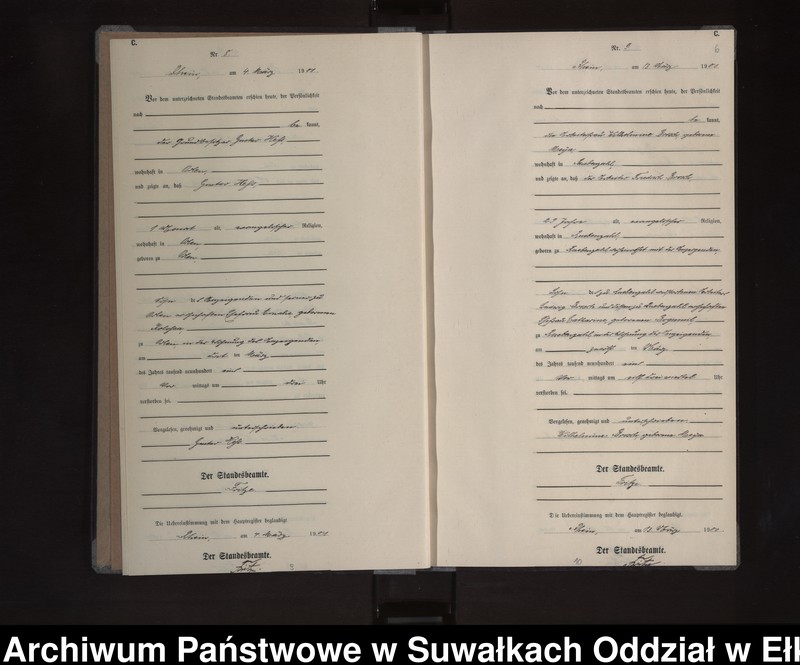 image.from.unit.number "Sterbe-Neben-Register des Königlichen Preussischen Standes-Amtes Orlen Kreis Loetzen"