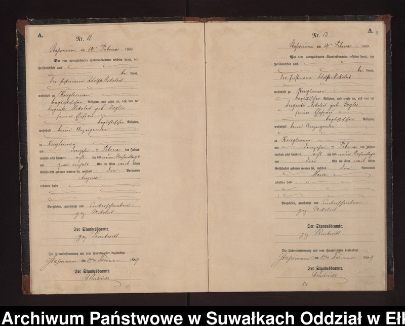 image.from.unit.number "Geburts-Neben-Register des Preussischen Standes-Amtes Stasswinnen Kreis Loetzen"