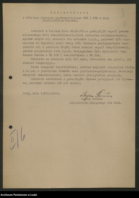 Obraz 8 z jednostki "Koło kolejowe PPS Kalisz- protokoły, sprawozdania"