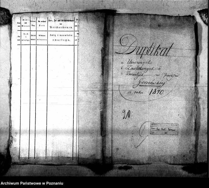 Obraz 3 z jednostki "Duplikat urodzonych, zaślubionych i zmarłych"